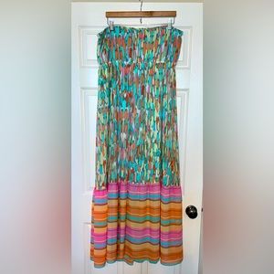 Women’s Lane Bryant Strapless Multicolor Long Maxi Dress, Size 18/20